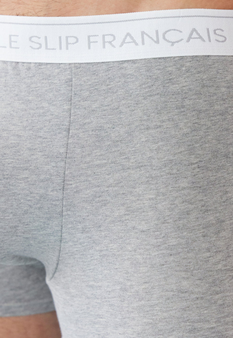 Lot De 4 Boxers En Coton - Boxers Noir Bleu Marine Gris Chiné Bleu