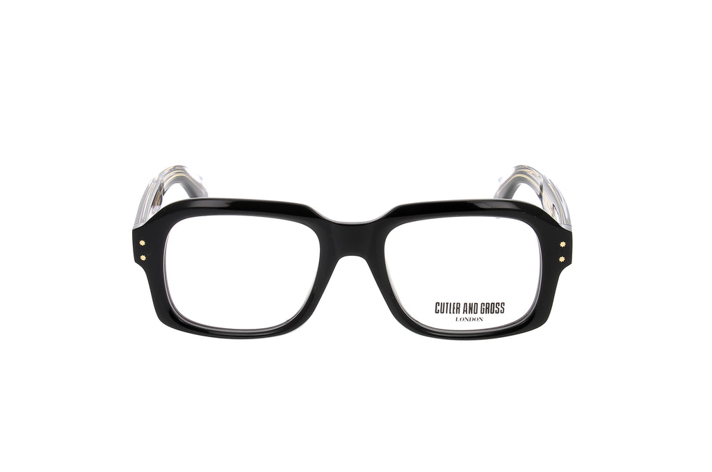 Luxury Eyewear – Sunglasses - Cutler And Gross, black glasses, square acetate frame, front view