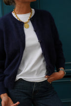 Ernest Angora Navy Vest