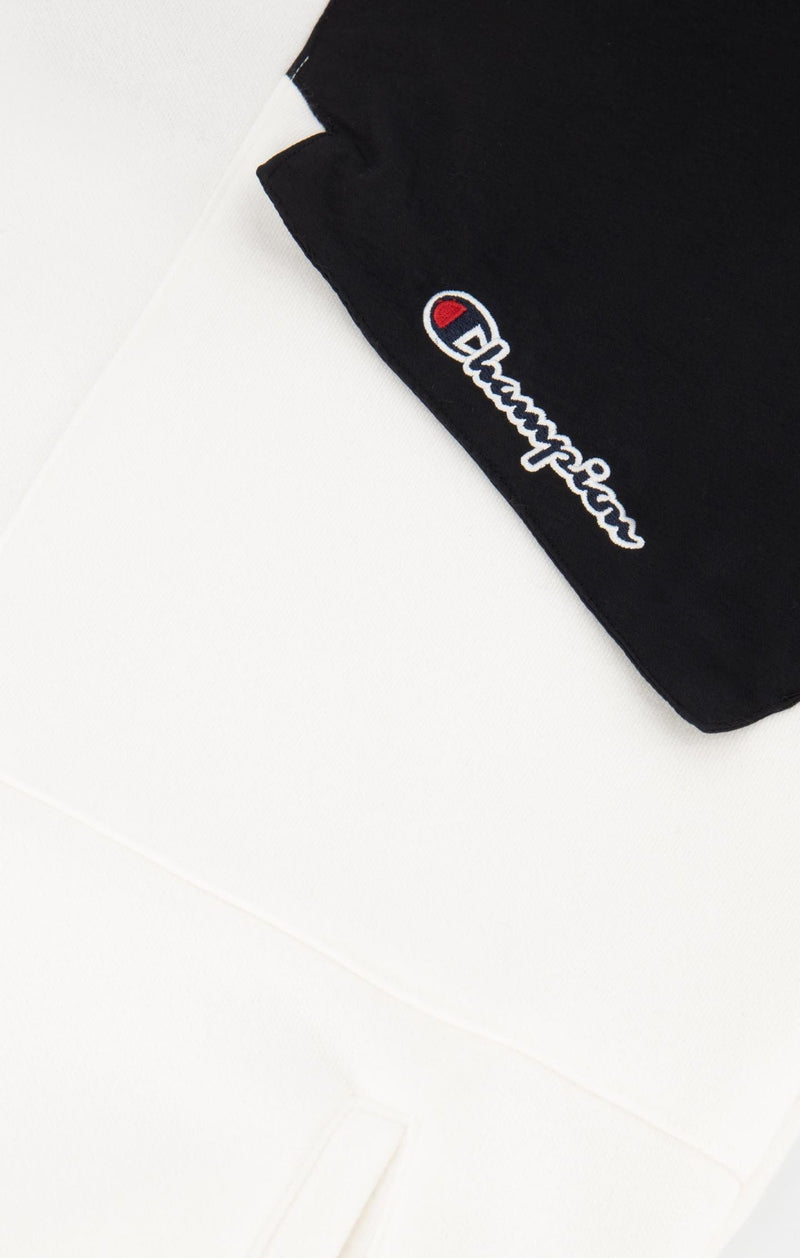 Sweat À Capuche Champion Reverse Weave Patchwor - Blanc