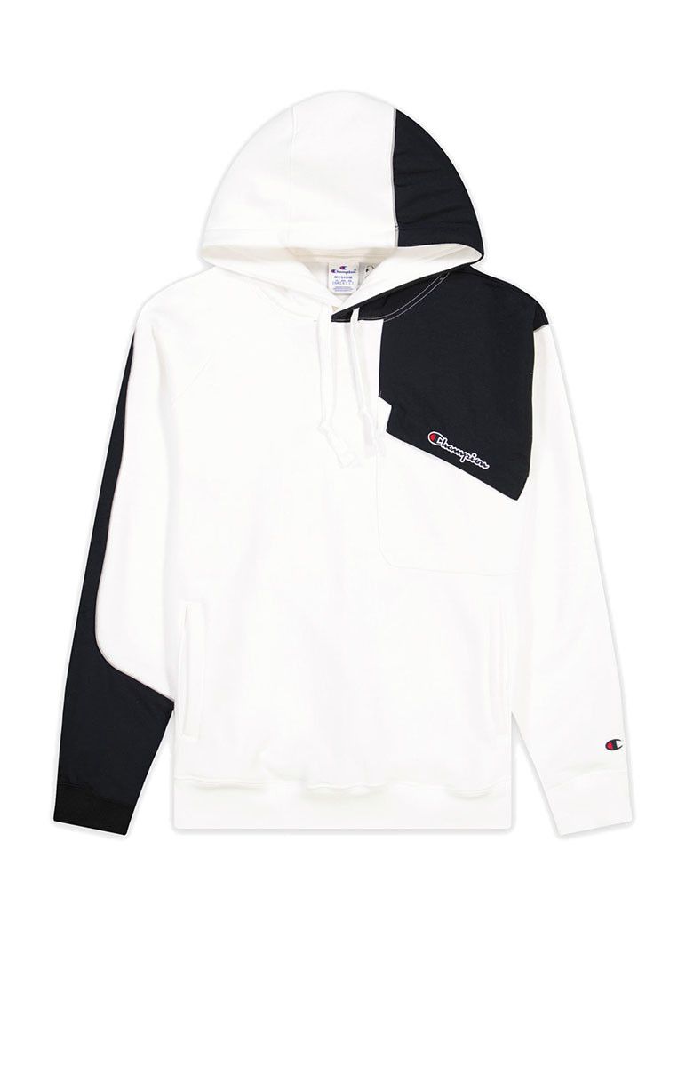 Sweat À Capuche Champion Reverse Weave Patchwor - Blanc