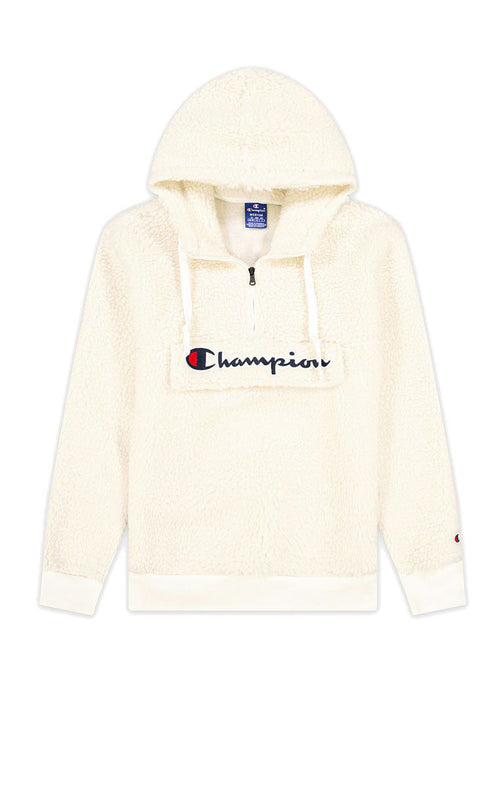Sweat À Capuche Champion Half Zip Top - Blanc Cassé, Noir