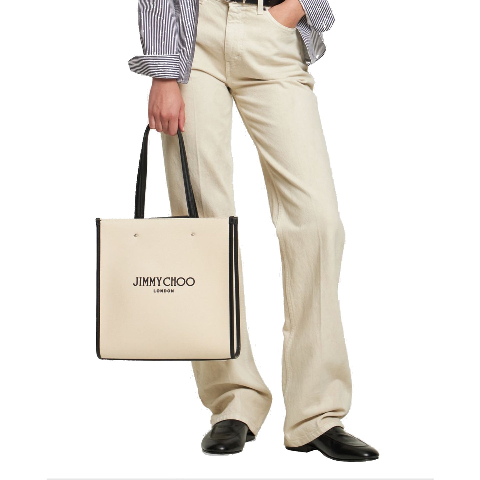 Jimmy Choo - Bolso tote mediano con logo - Mujeres - Beige