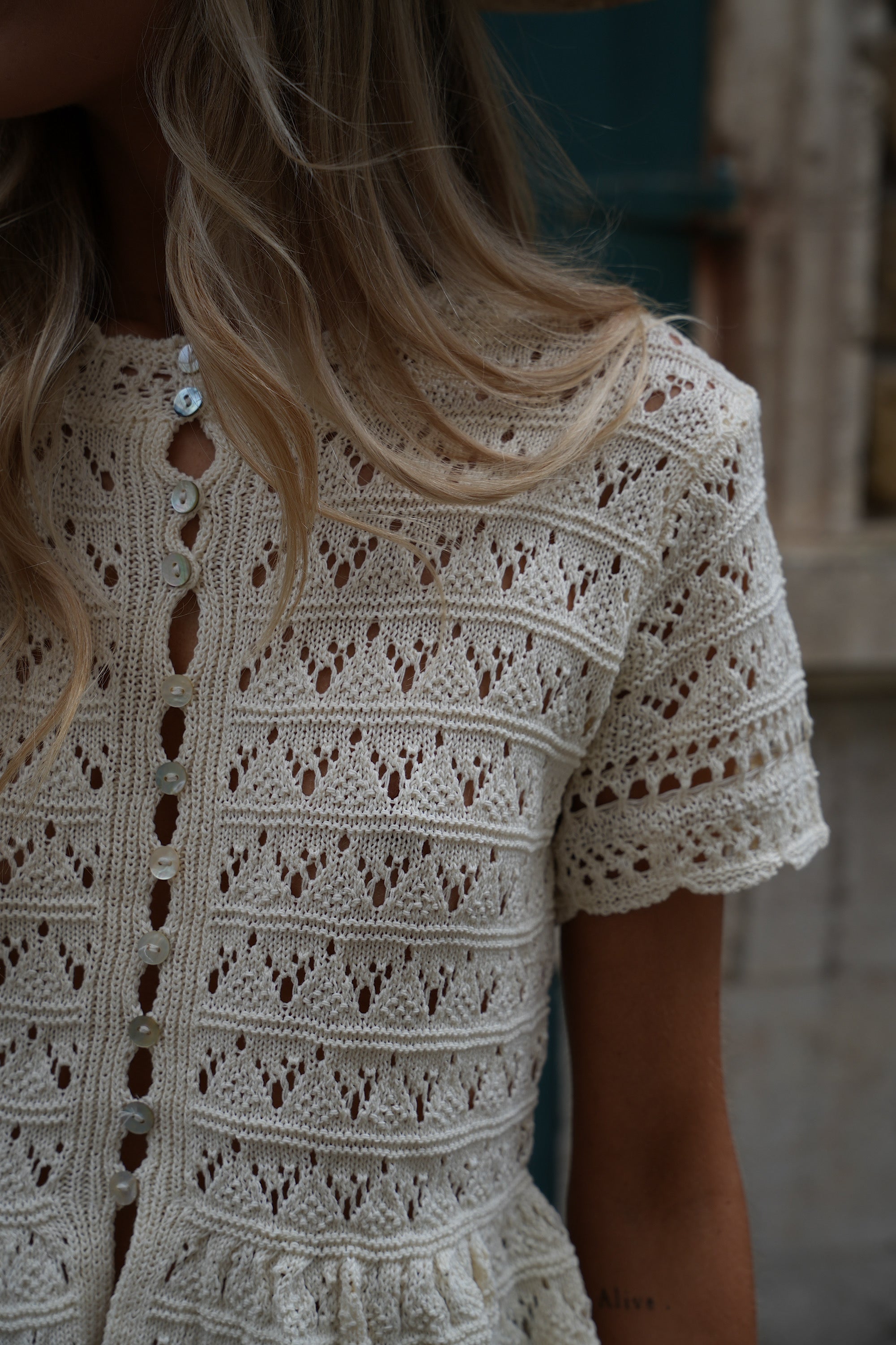 Blouse En Crochet Nora - Beige