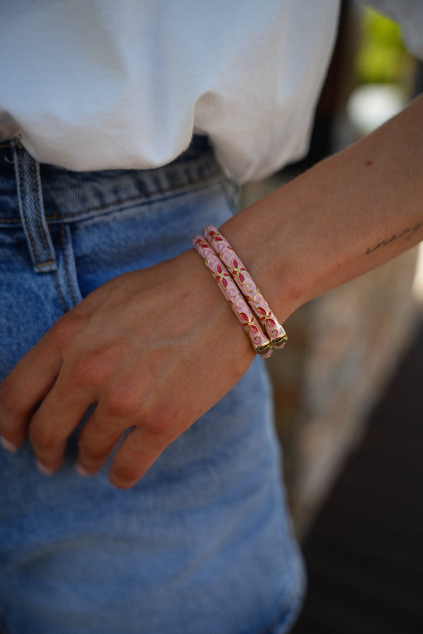 Steel Bangle - Haya Pink