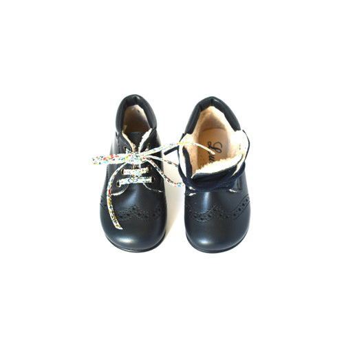 Angèle Lined Booties Shoes - Navy Leather - Mixed