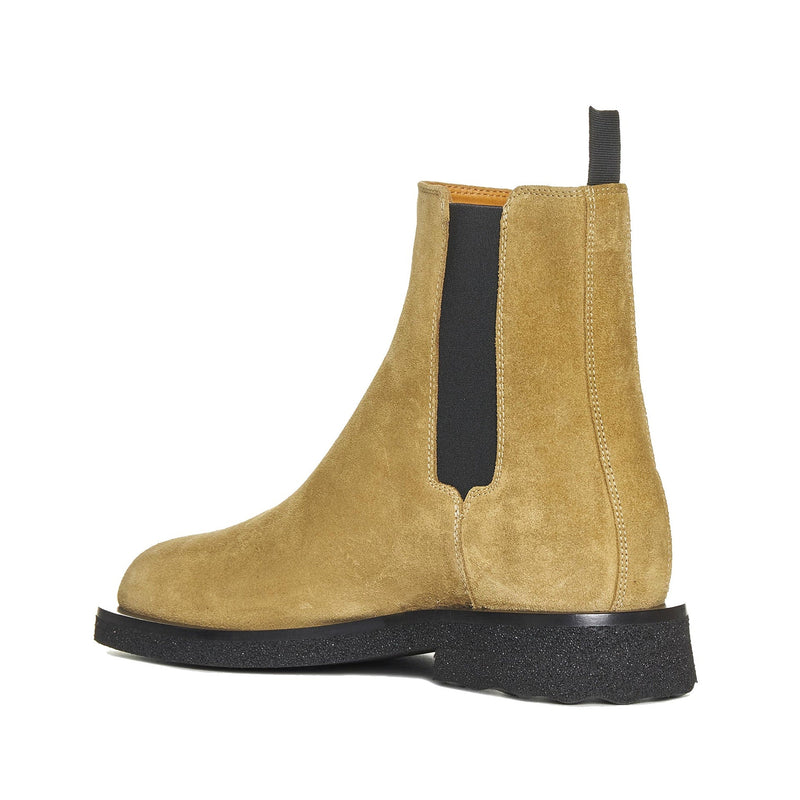 Bottes - Off-White Suede Ankle  - Beige