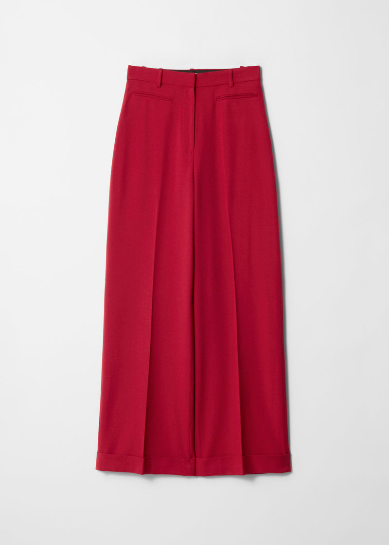 Trousers X Macy Wool Trouser - Red - Women