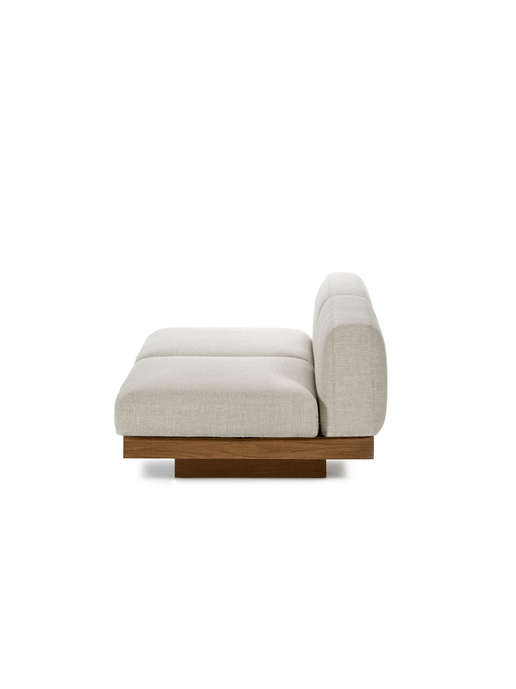 Rudolph - Banc 2 Places D'intérieur - Aluminium, Bois Et Tissu D'ameublement - Bone Cognac