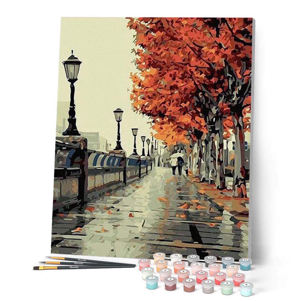 Peinture Par Numéros - Promenade Sur Les Quais En Automne
