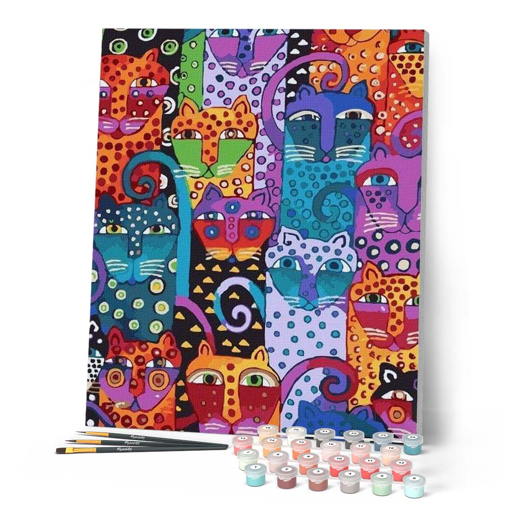 Pintura por números - Gatos abstractos