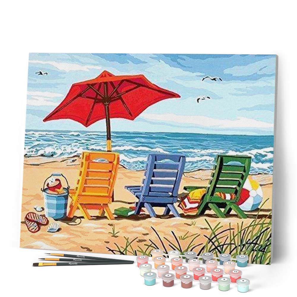 Peinture Par Numéros - Chaises À La Plage