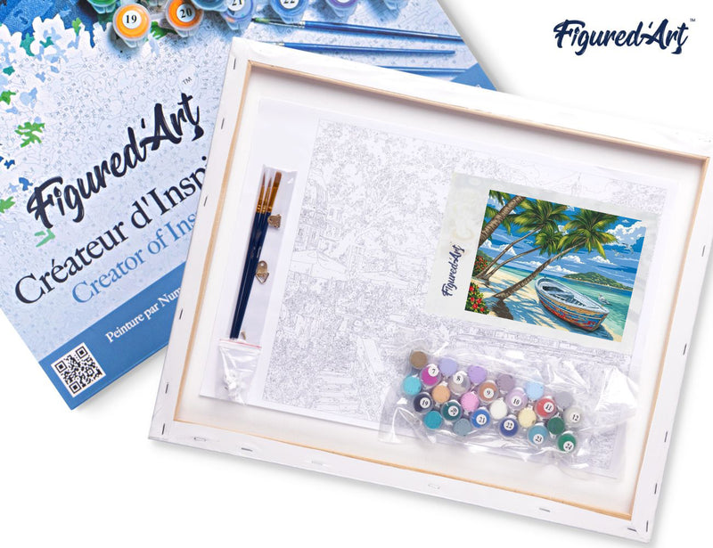 Peinture Par Numéros - Barque Sous Les Cocotiers