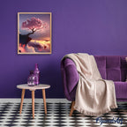 Peinture Par Numéros - Arbre Rose Et Nuages