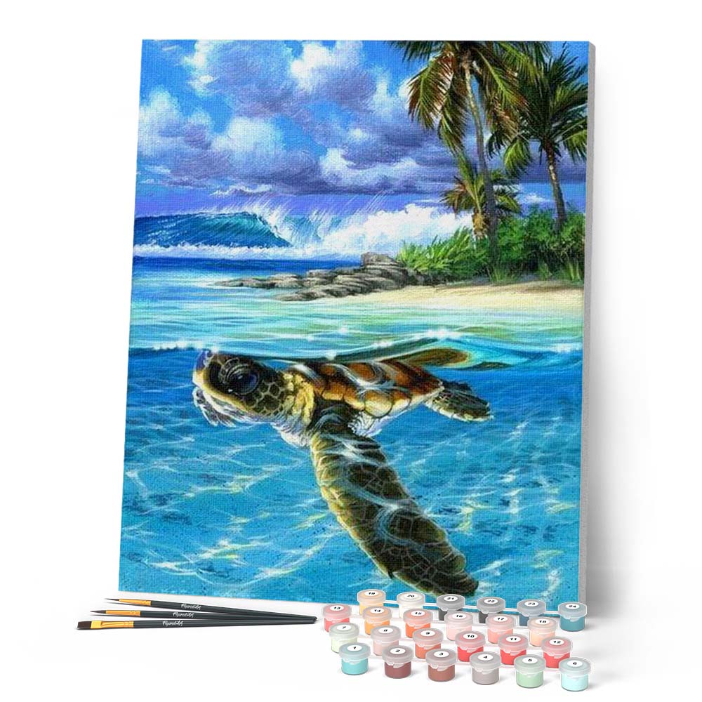 Peinture Par Numéros - Tortue Détendue