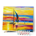 Peinture Par Numéros - Bord De Mer Et Lumières Du Coucher De Soleil