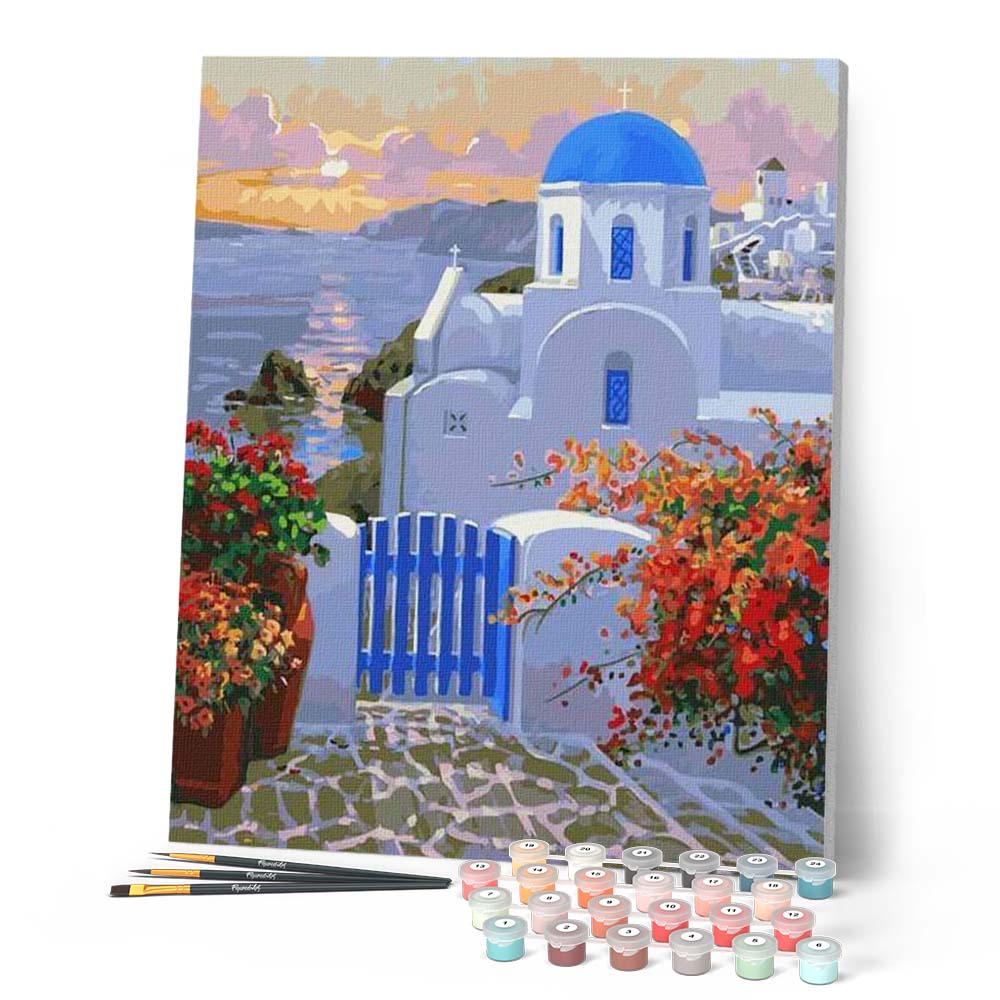 Peinture Par Numéros - Petit Village Grec