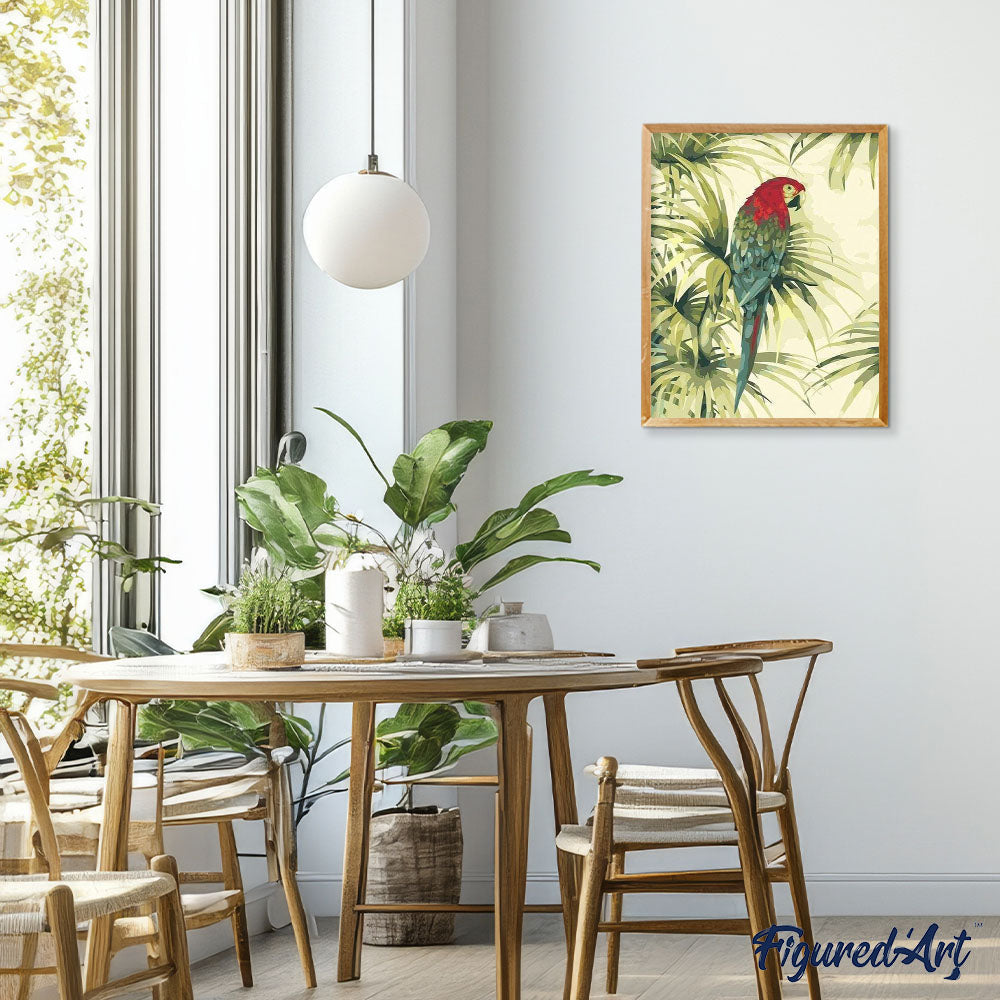 Peinture Par Numéros - Perroquet Et Plante Verte