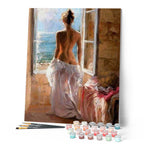 Peinture Par Numéros - Femme Dénudée Et Grand Soleil