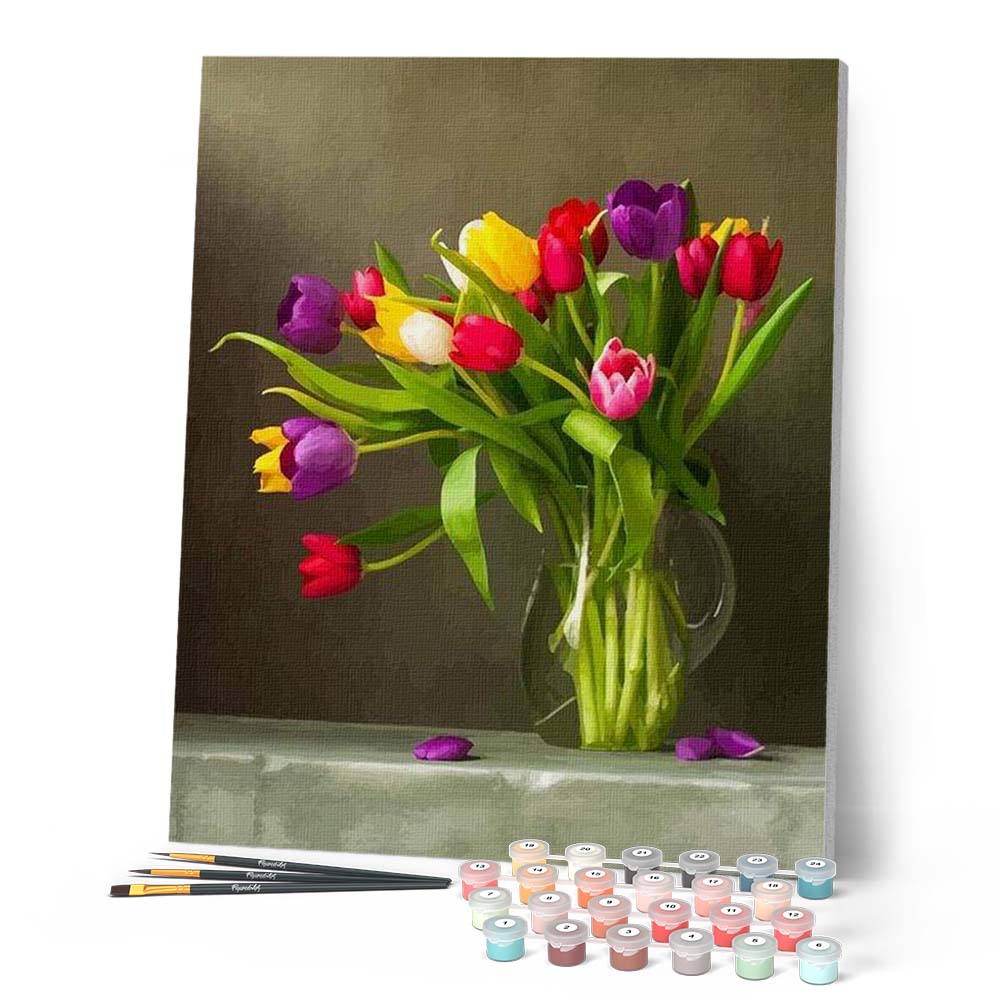 Peinture Par Numéros - Tulipes Multicolores
