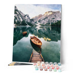 Peinture Par Numéros - Barque Et Lac De Montagne