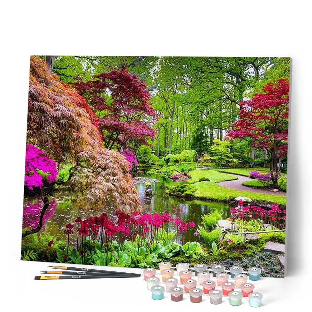 Peinture Par Numéros - Parc Fleuri