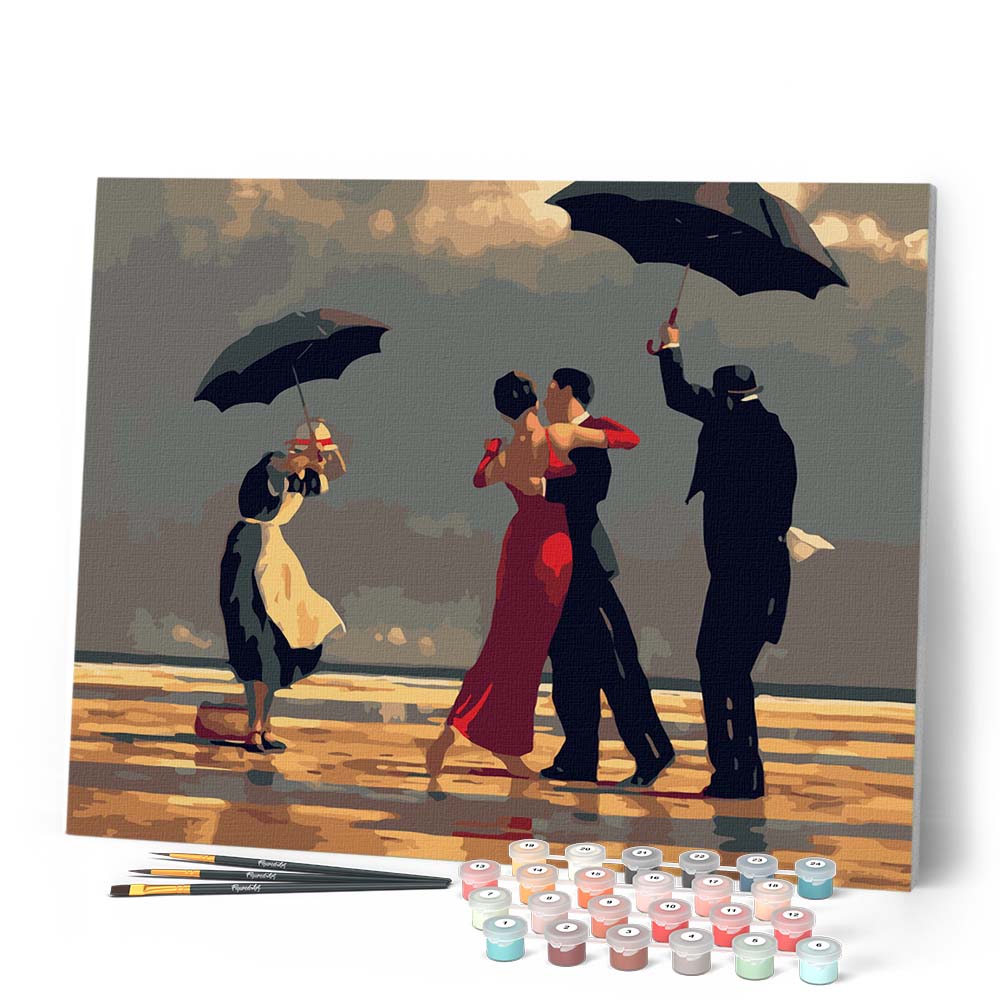 Peinture Par Numéros - Danseurs Rétro Sur La Plage