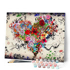 Peinture Par Numéros - Coeur De Fleurs
