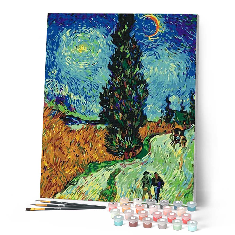 Peinture Par Numéros - Van Gogh - La Route Aux Cyprès
