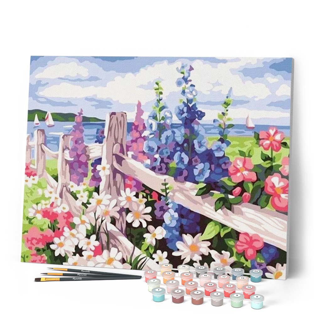 Peinture Par Numéros - Haie De Fleurs