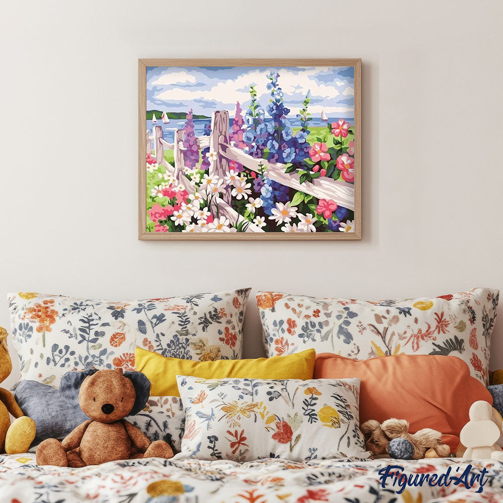 Peinture Par Numéros - Haie De Fleurs