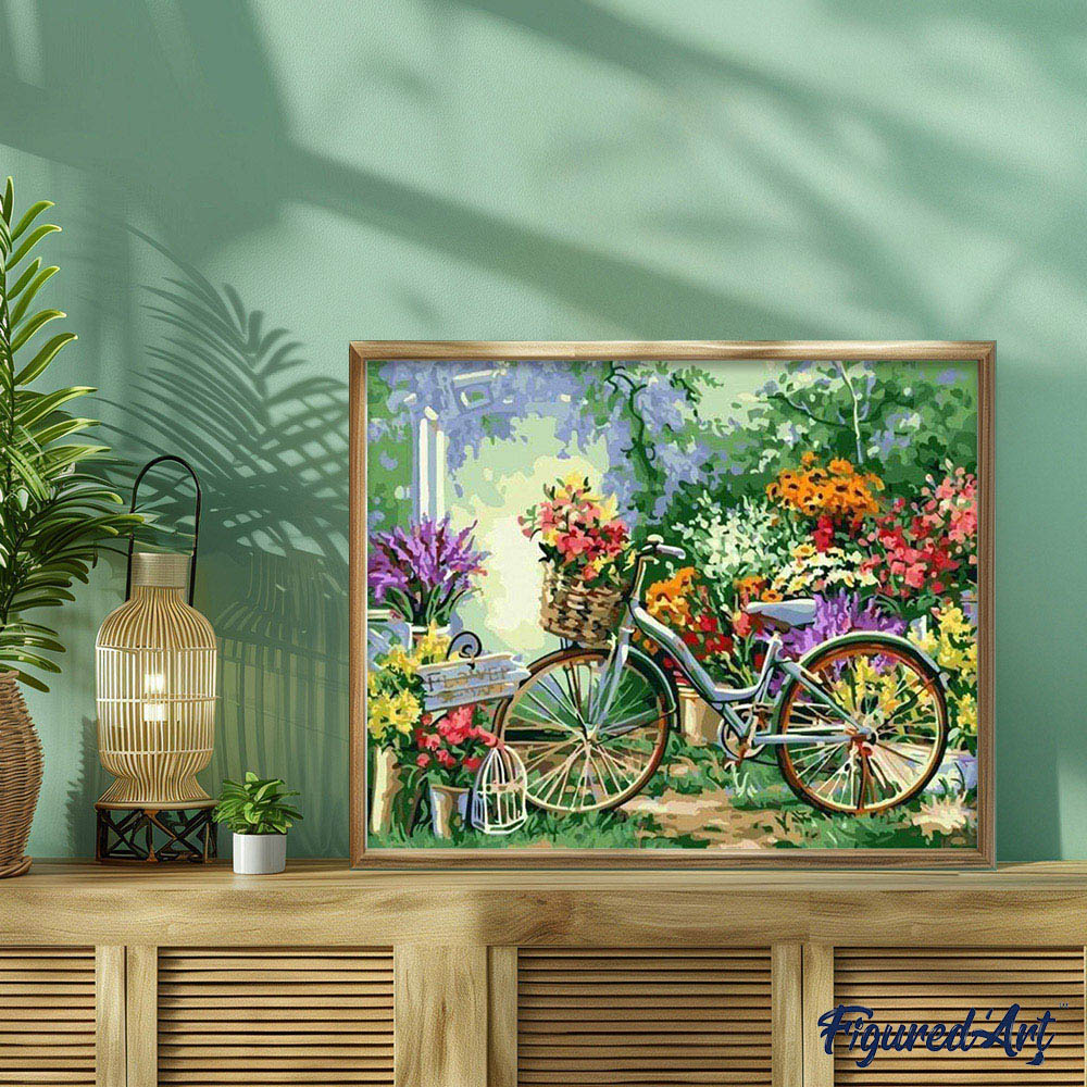Peinture Par Numéros - Fleurs Et Vélos