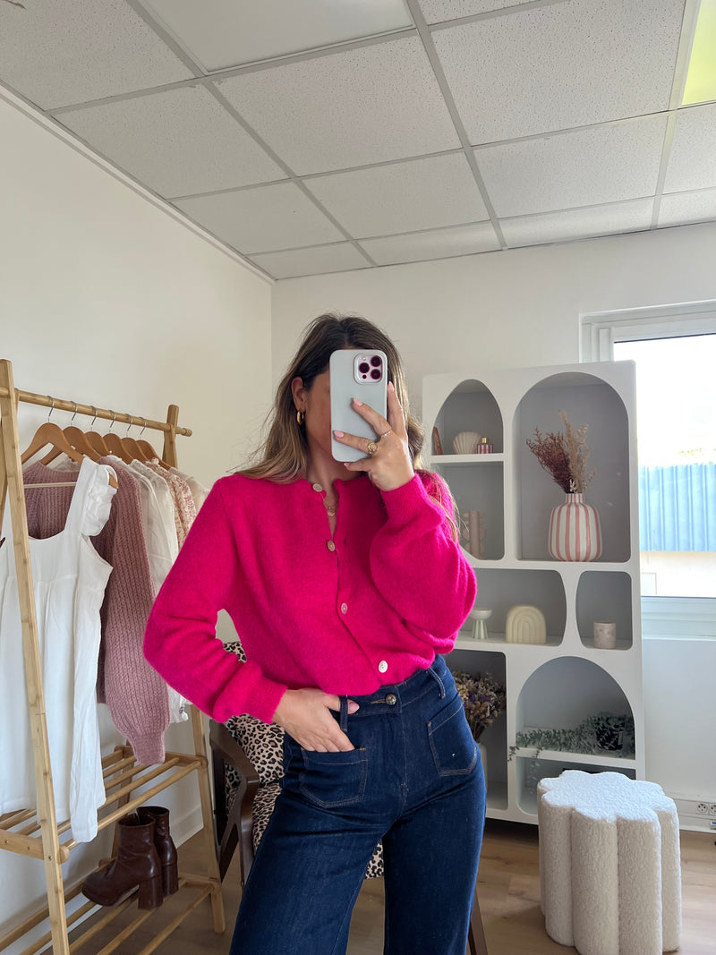 Maille En Laine Léonie - Fuschia