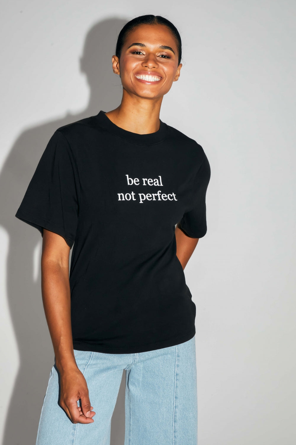 Camiseta The Colette Collector de punto de algodón y modal negro