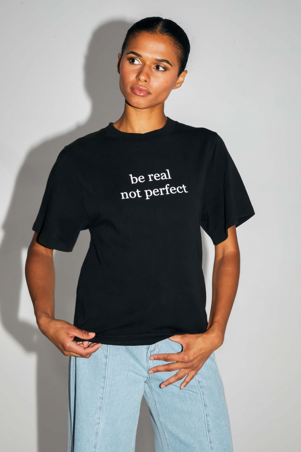 Camiseta The Colette Collector de punto de algodón y modal negro