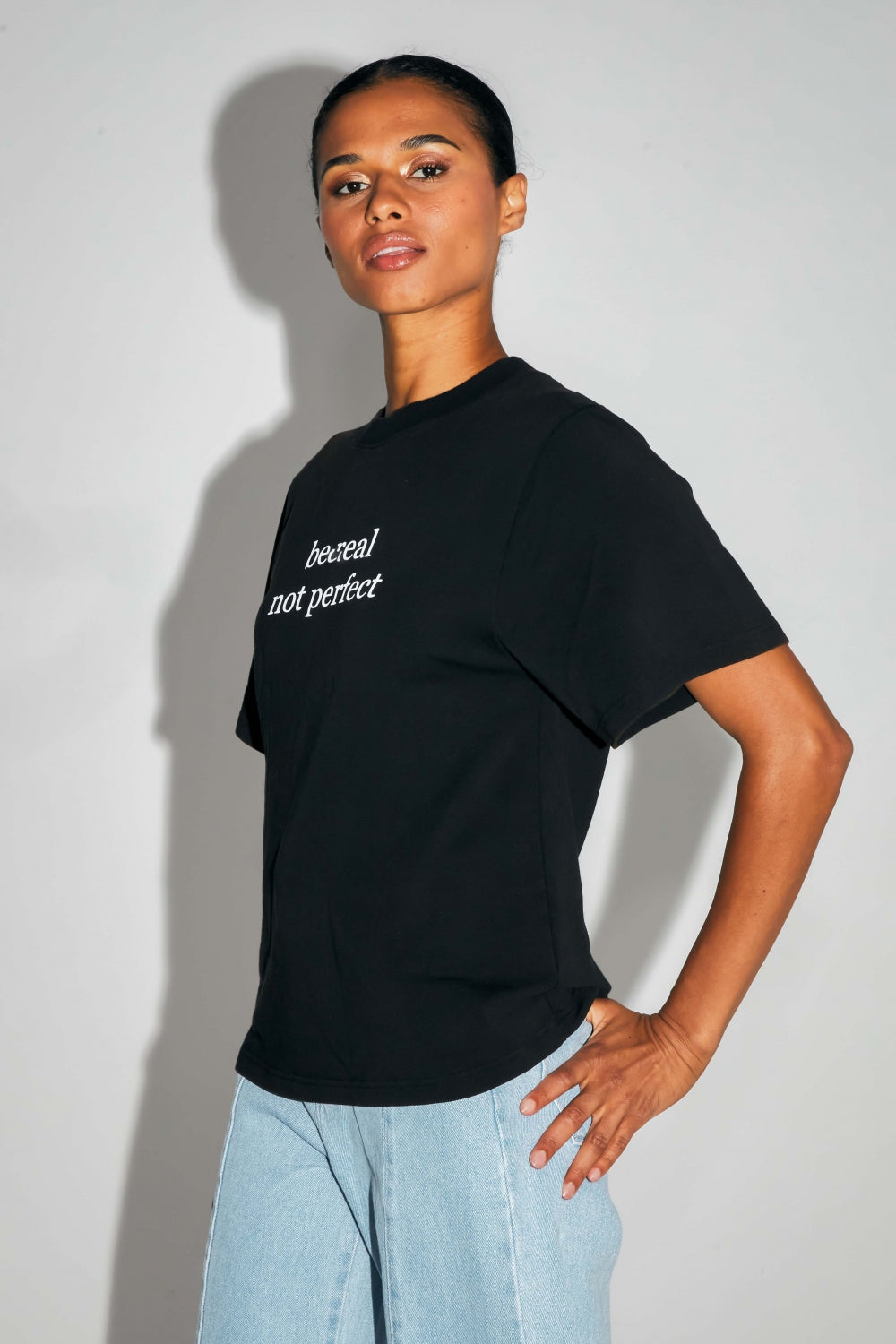 Camiseta The Colette Collector de punto de algodón y modal negro