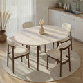 Viona - Extendable Dining Table - Travertine/Barok Walnut