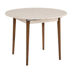 Viona - Extendable Dining Table - Travertine/Barok Walnut
