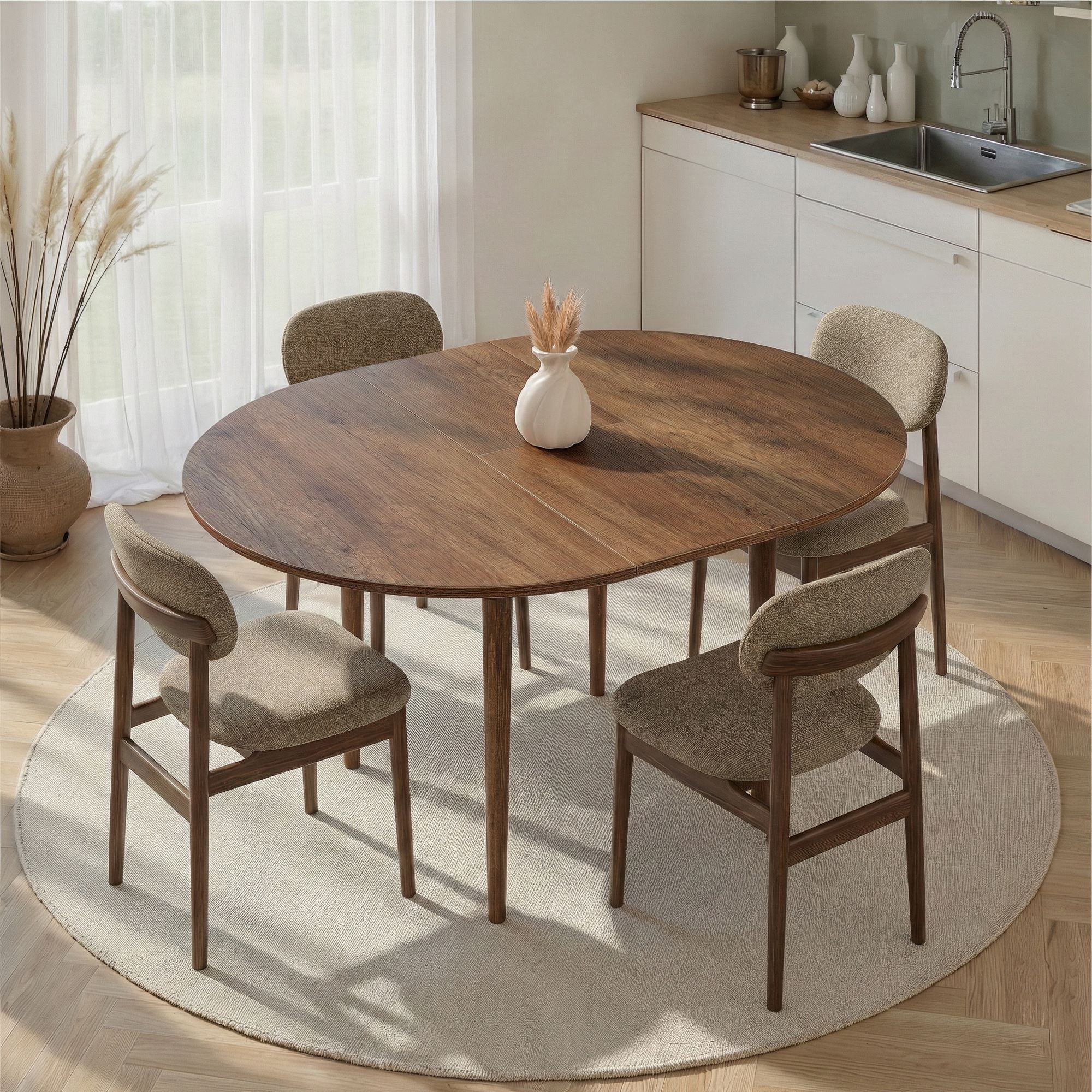 Viona - Extendable Dining Table - Barok Walnut