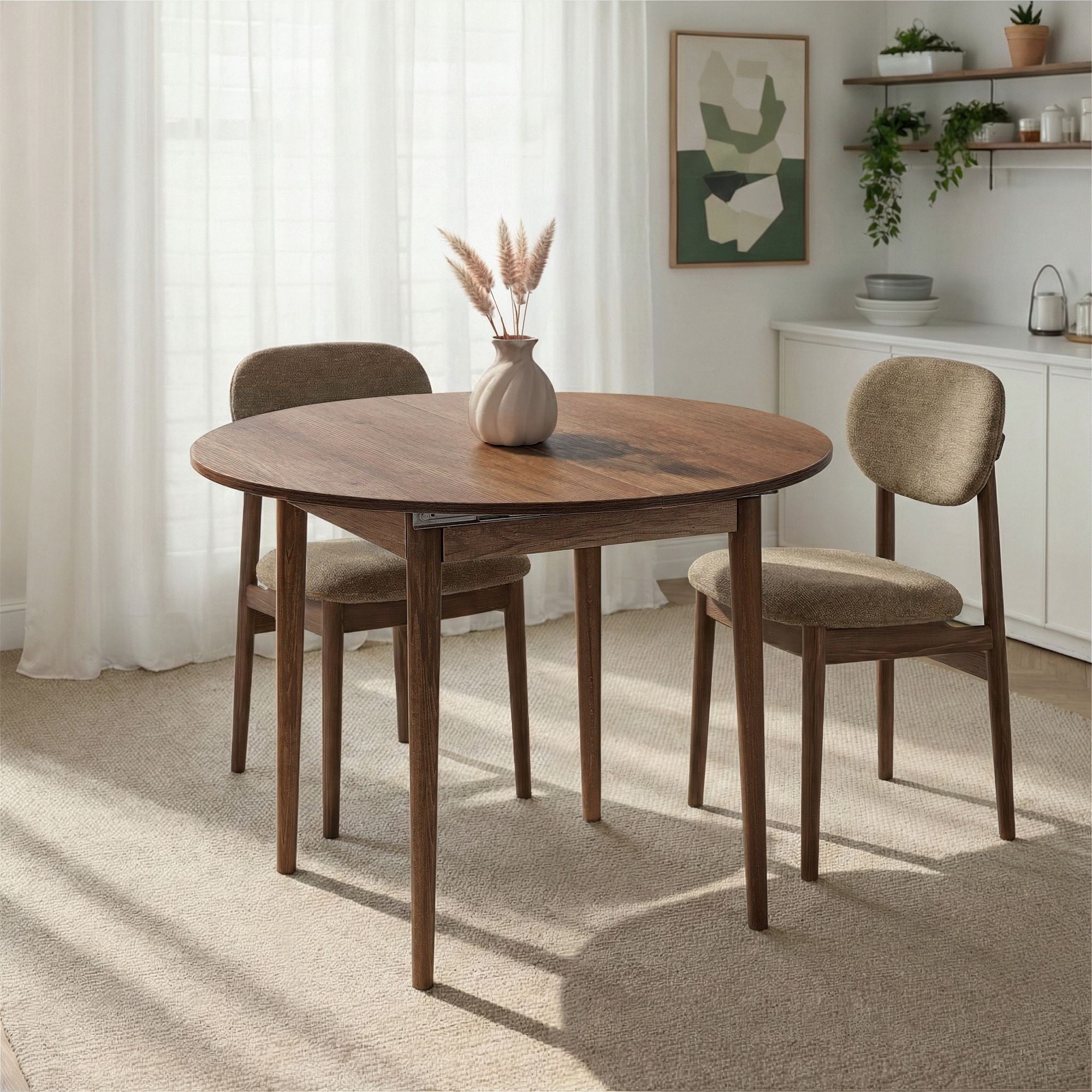 Viona - Extendable Dining Table - Barok Walnut