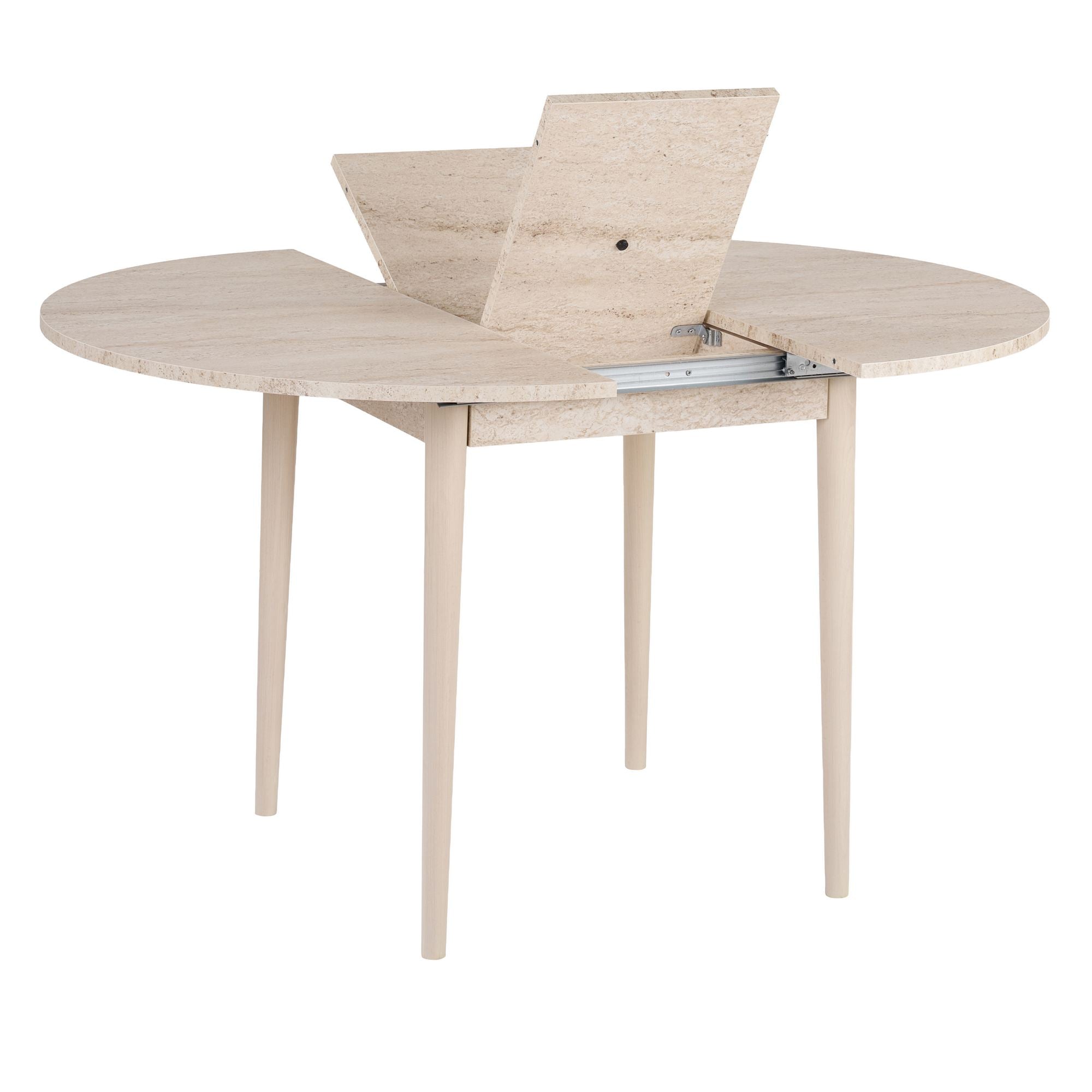 Viona - Extendable Dining Table - Travertine/Oak