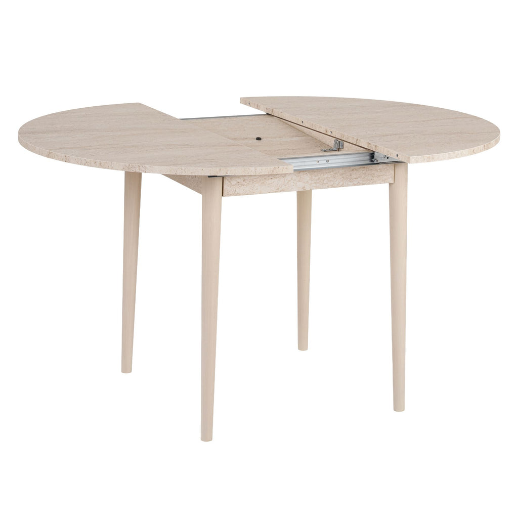 Viona - Extendable Dining Table - Travertine/Oak
