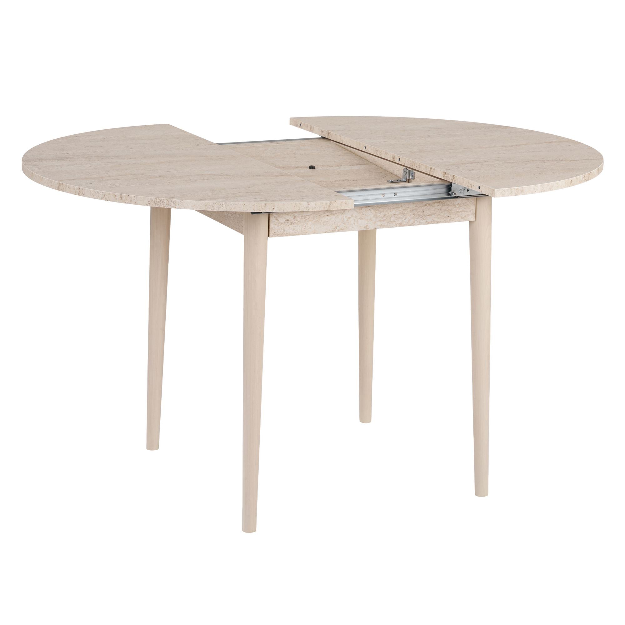 Viona - Extendable Dining Table - Travertine/Oak