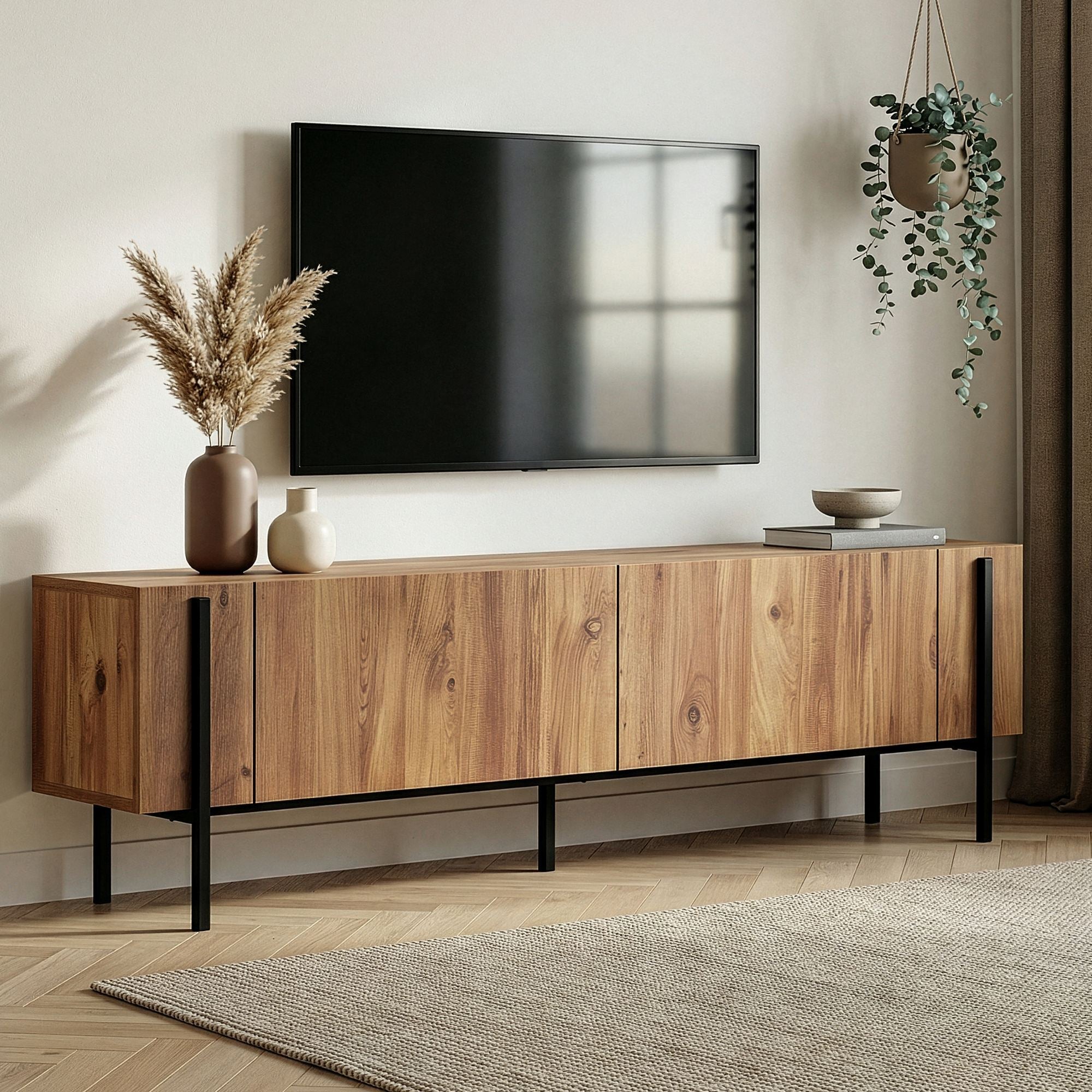 Nexus - TV Stand - Atlantic Pine/Black