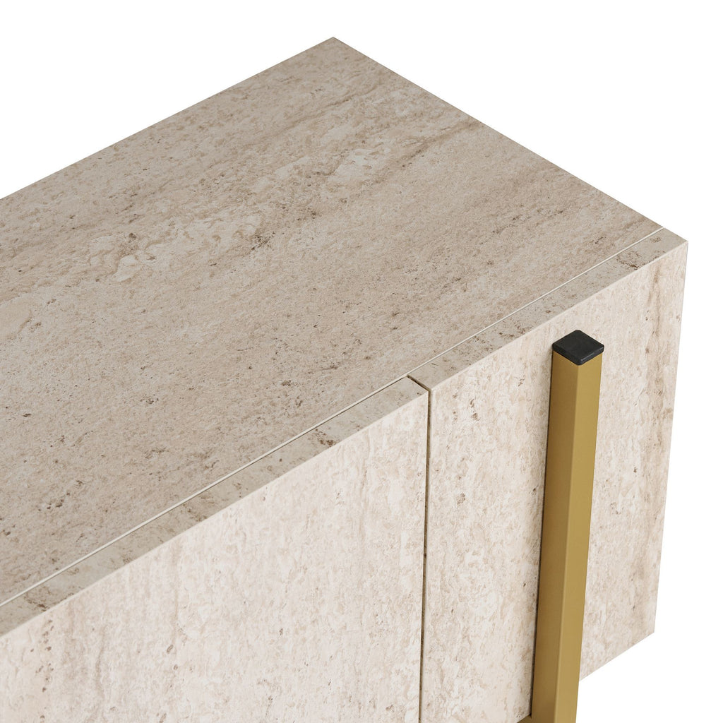 Nexus - Mueble de TV - Travertino/Dorado