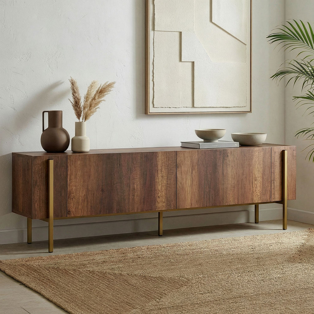 Nexus - TV Unit - Barok Walnut/Gold