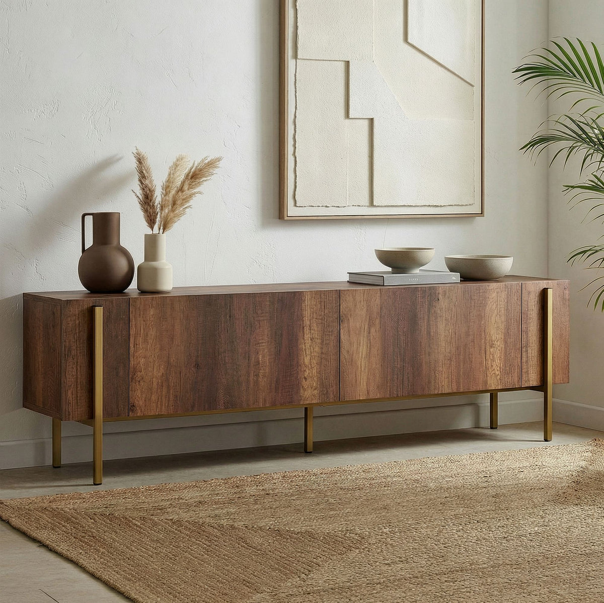 Nexus - TV Unit - Barok Walnut/Gold