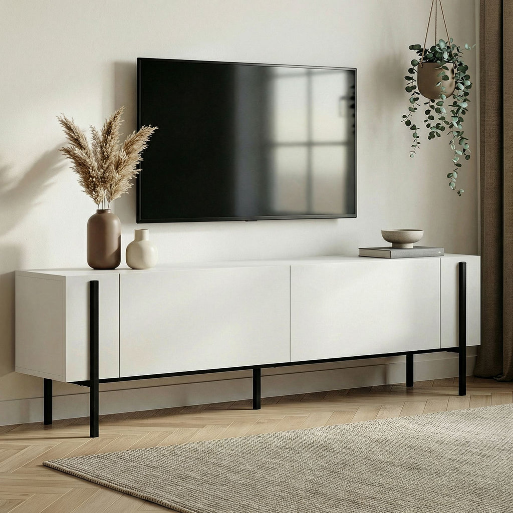 Nexus - Meuble TV - Blanc/Noir