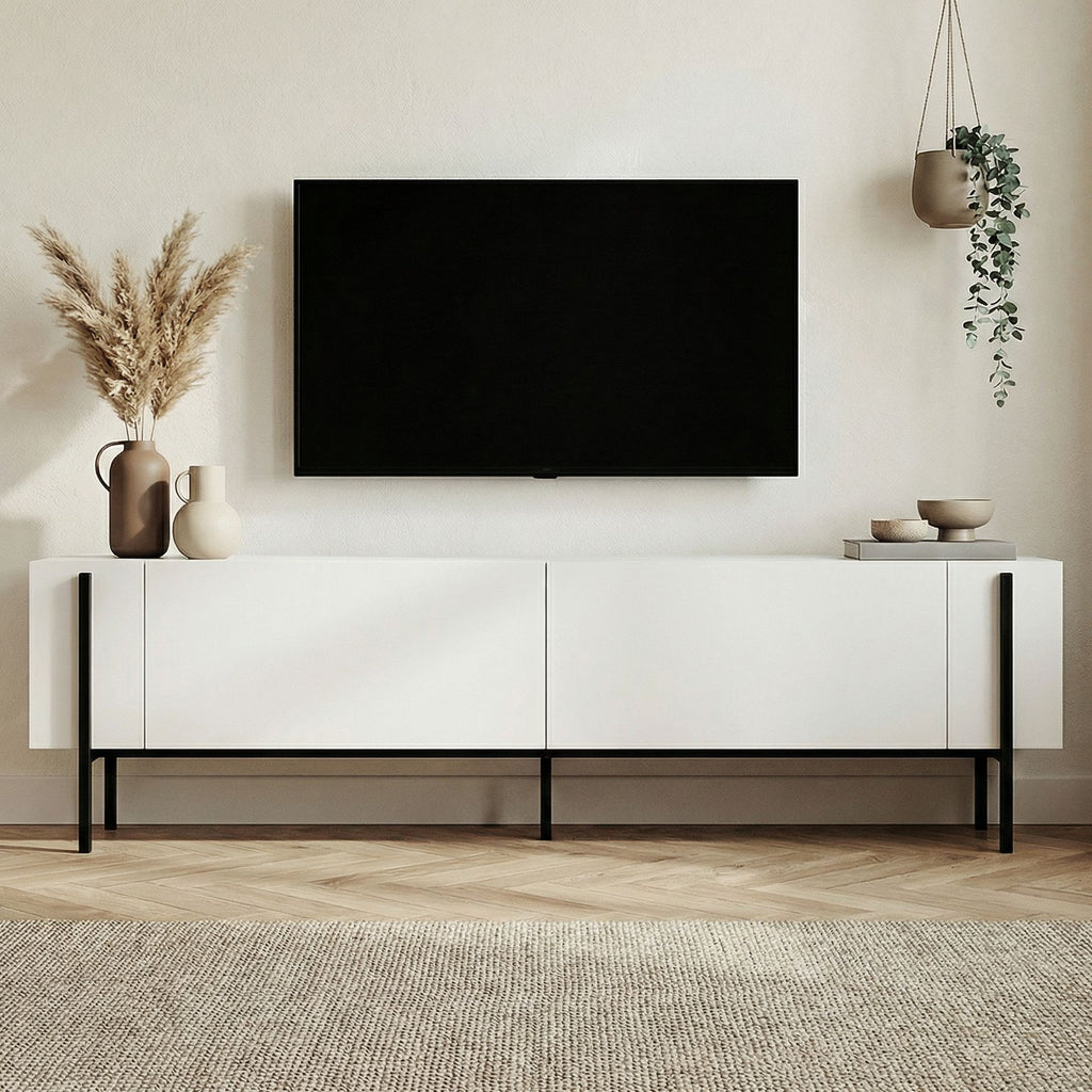 Nexus - Meuble TV - Blanc/Noir