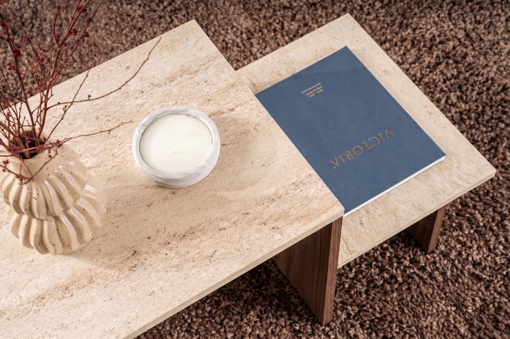 Harmony - Coffee Table - Travertine/Venezia Walnut